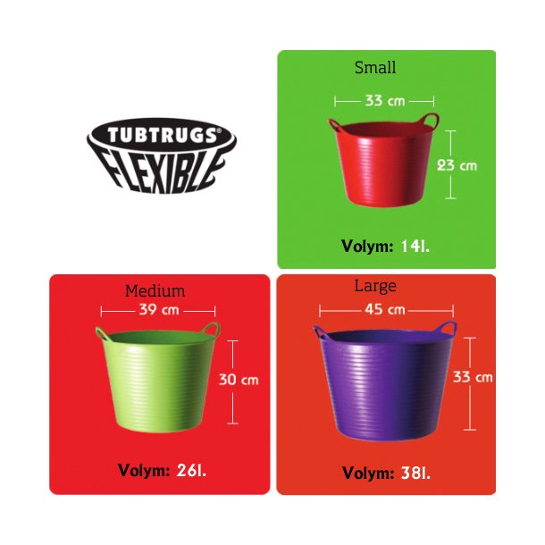 TUBTRUGS, plastspande, LARGE 38 L 