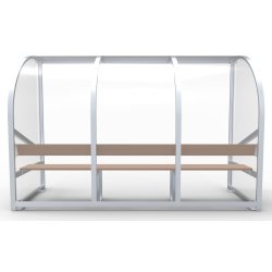 Spillerkabine (3 m) lige model m/tr�b�nk (s�t)