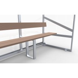 Spillerkabine (3 m) lige model m/tr�b�nk (s�t)