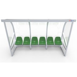 Spillerkabine (3 m) lige model m/tr�b�nk (s�t)