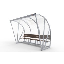 Spillerkabine (3 m) m/tr�b�nk (s�t)