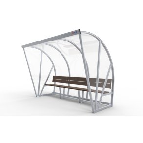 Spillerkabine (3 m) m/tr�b�nk (s�t)