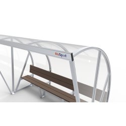 Spillerkabine (3 m) m/tr�b�nk (s�t)