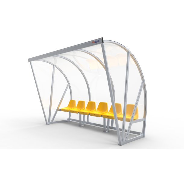 Spillerkabine (3 m) m/tr�b�nk (s�t)