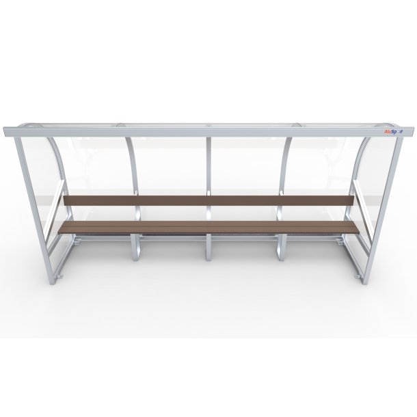 Spillerkabine (4 m) lige model m/tr�b�nk (s�t)