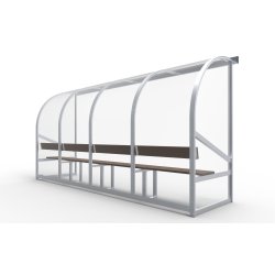 Spillerkabine (4 m) lige model m/tr�b�nk (s�t)