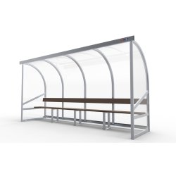 Spillerkabine (4 m) lige model m/tr�b�nk (s�t)