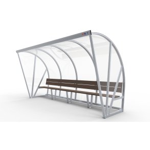 Spillerkabine (4 m) m/tr�b�nk (s�t)