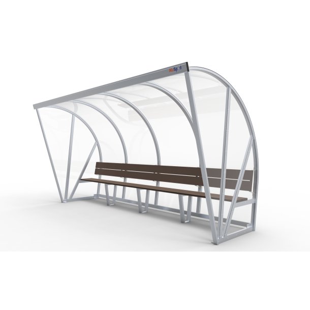 Spillerkabine (4 m) m/tr�b�nk (s�t)