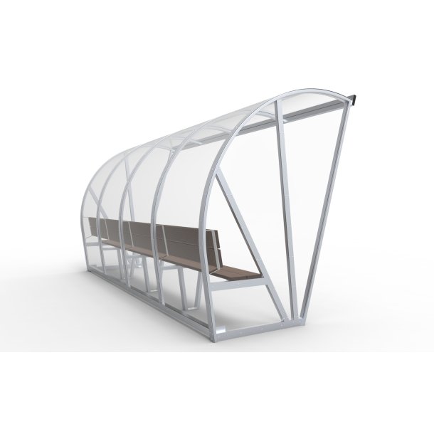 Spillerkabine (4 m) m/tr�b�nk (s�t)