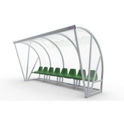 Spillerkabine (4 m) m/tr�b�nk (s�t)