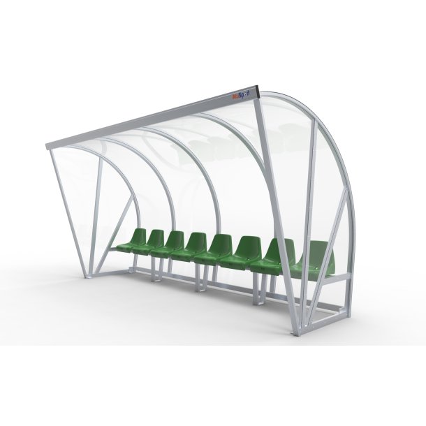 Spillerkabine (4 m) m/tr�b�nk (s�t)