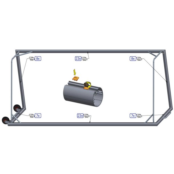 8-mandsml fuldsvejst D:80/150 m/2 hjul (siden)