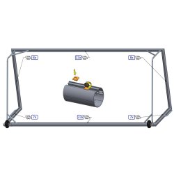 8-mandsml fuldsvejst D:80/150 m/2 hjul (bag)